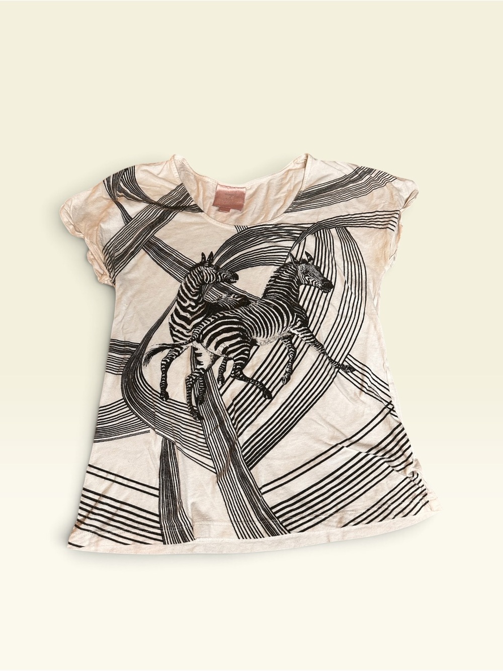 Romeo & Juliet Couture Zebras Shirt Women's Large Y2K Graphic USA Cotton